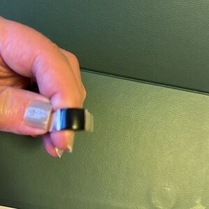 Silver & Onyx Ring  Size 7 1/2